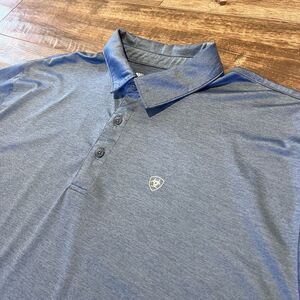 Ariat Tek Polo Shirt Mens XL Blue Short Sleeve Shirt Performance Golf